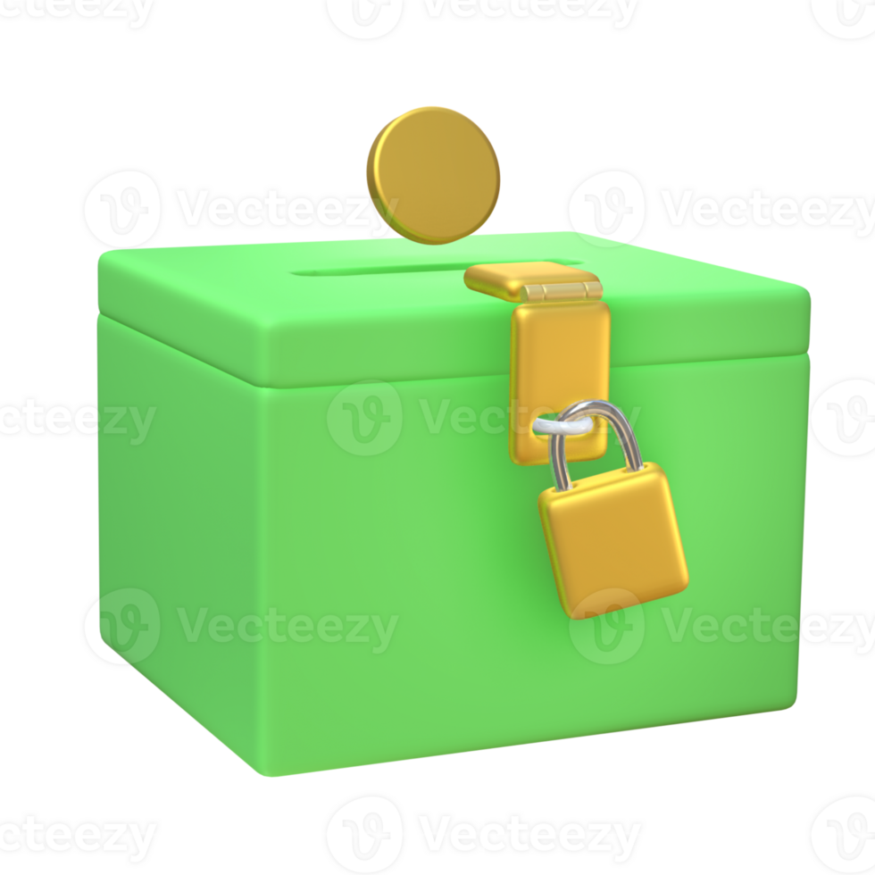 3d green donation box png