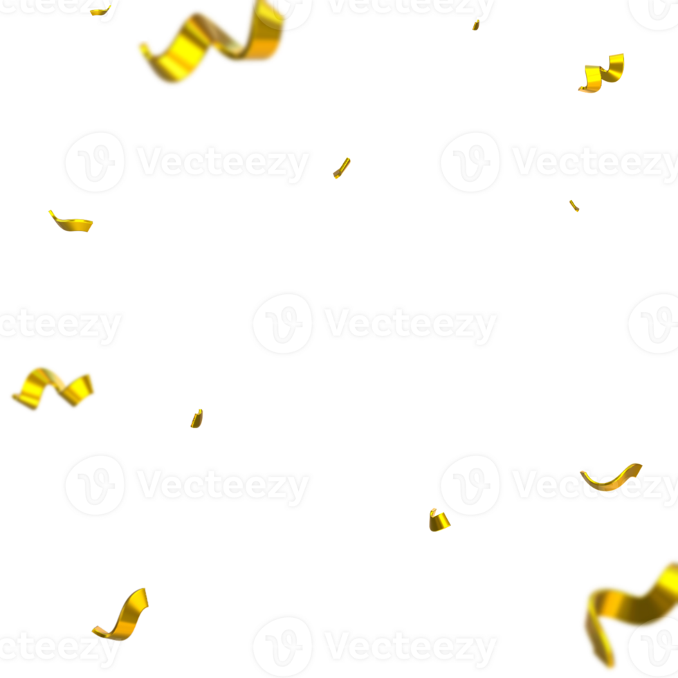 3d golden confetti pop png