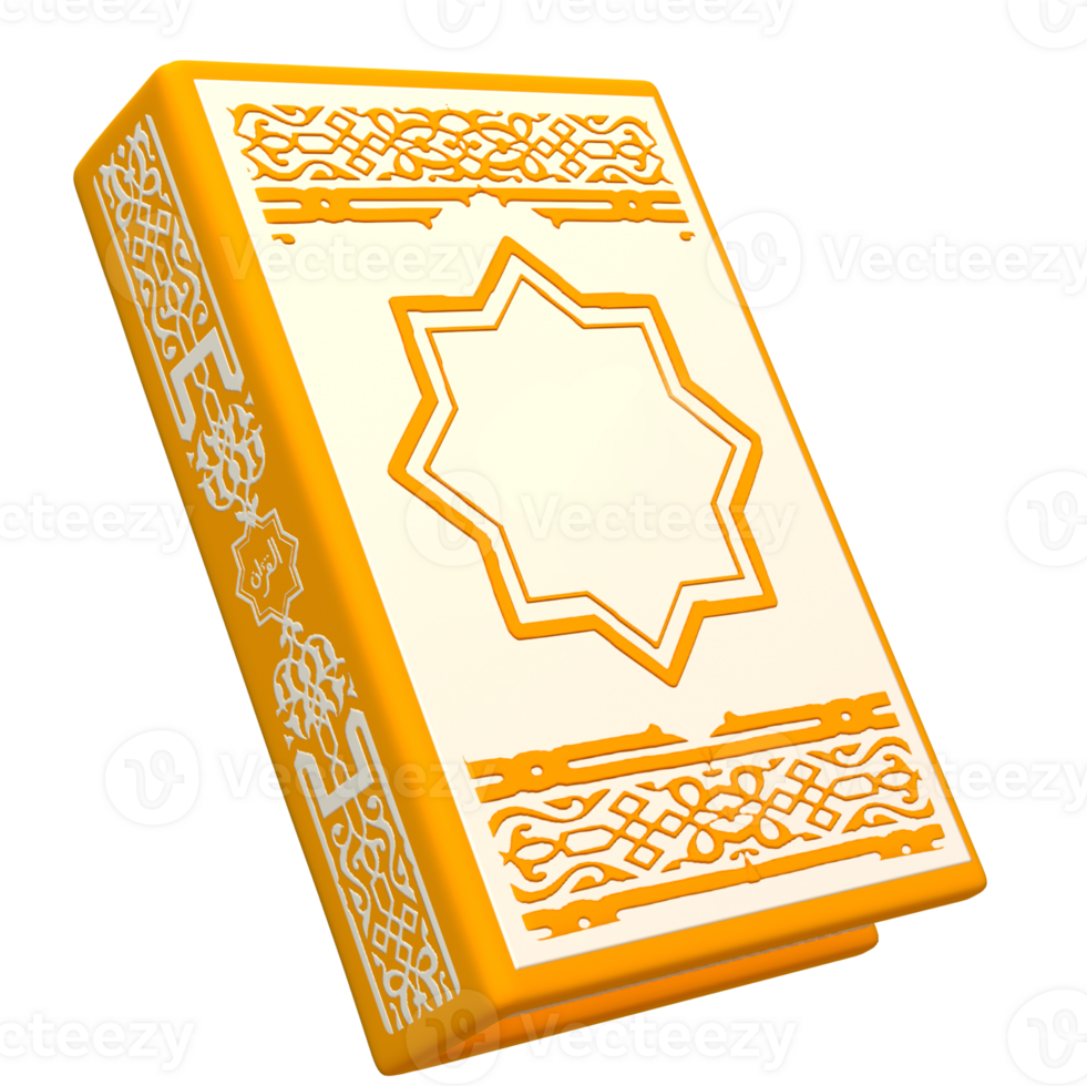 3d rendering ramadan icon concept. 3d illustration al quran icon png