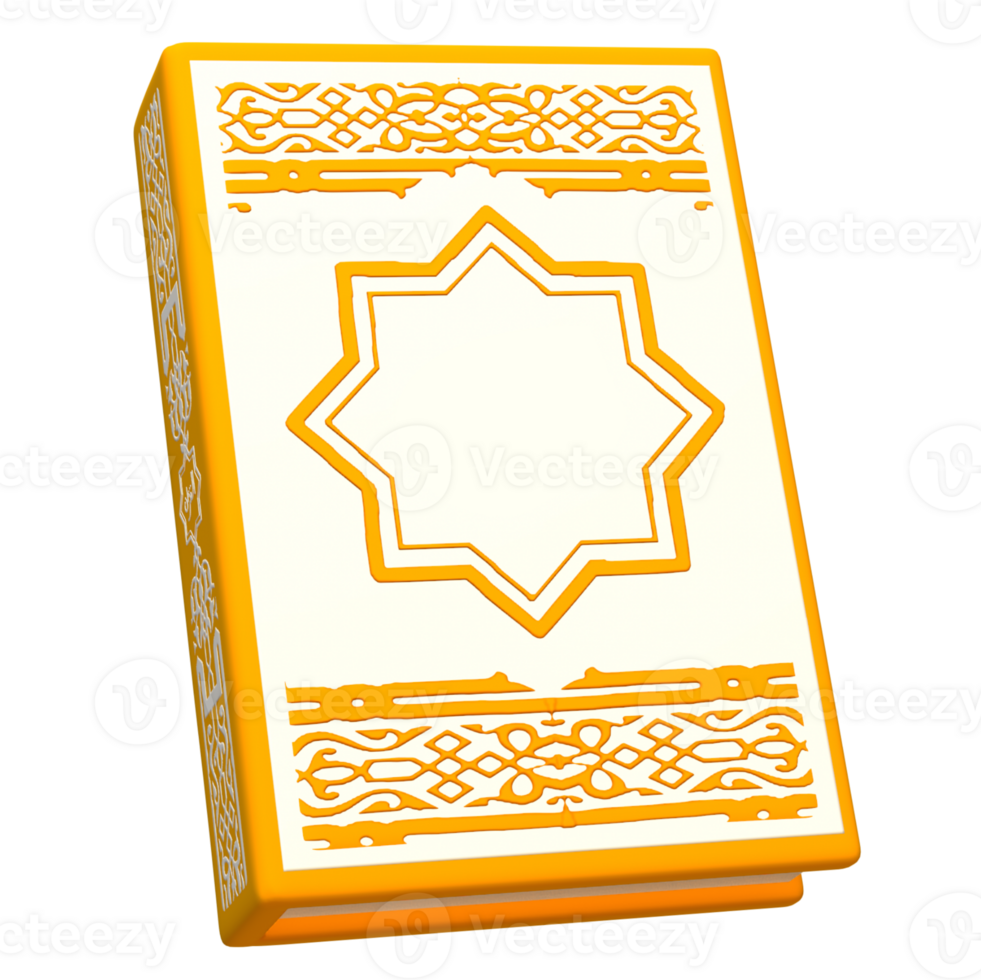 3d rendering ramadan icon concept. 3d illustration al quran icon png