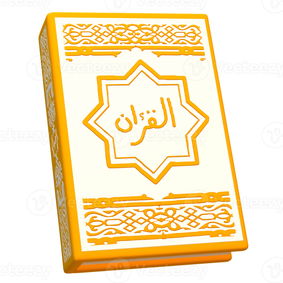 3d rendering ramadan icon concept. 3d illustration al quran icon png