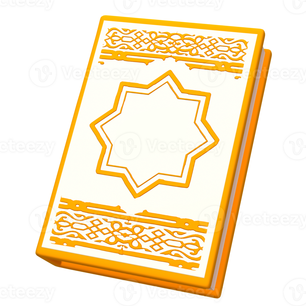 3d rendering ramadan icon concept. 3d illustration al quran icon png