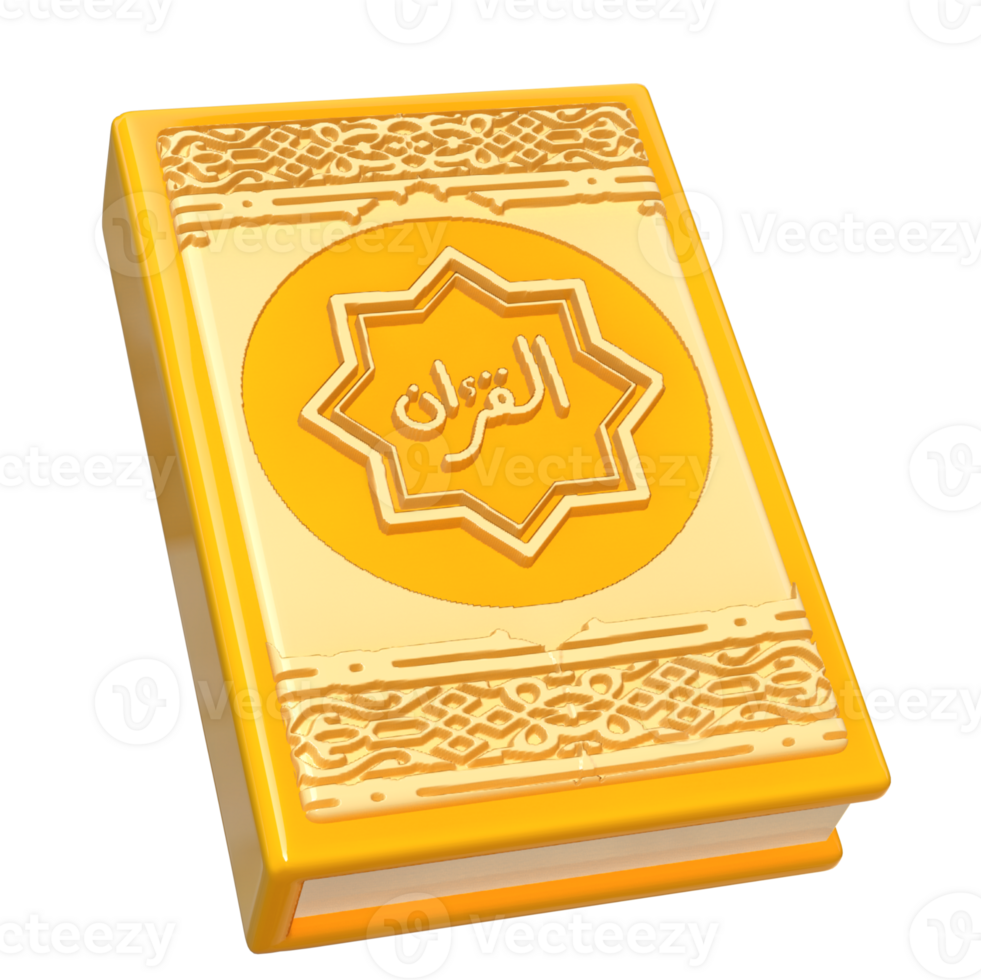 3d rendering ramadan icon concept. 3d illustration al quran icon png