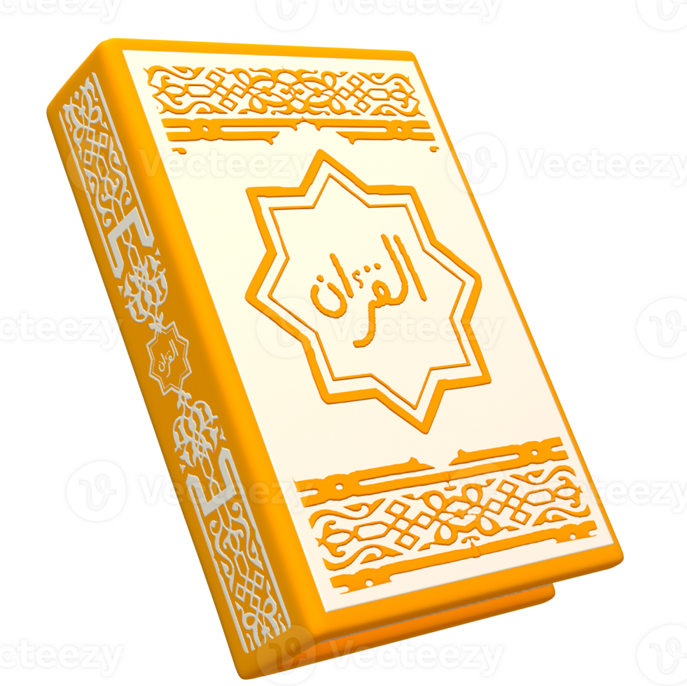 3d rendering ramadan icon concept. 3d illustration al quran icon png