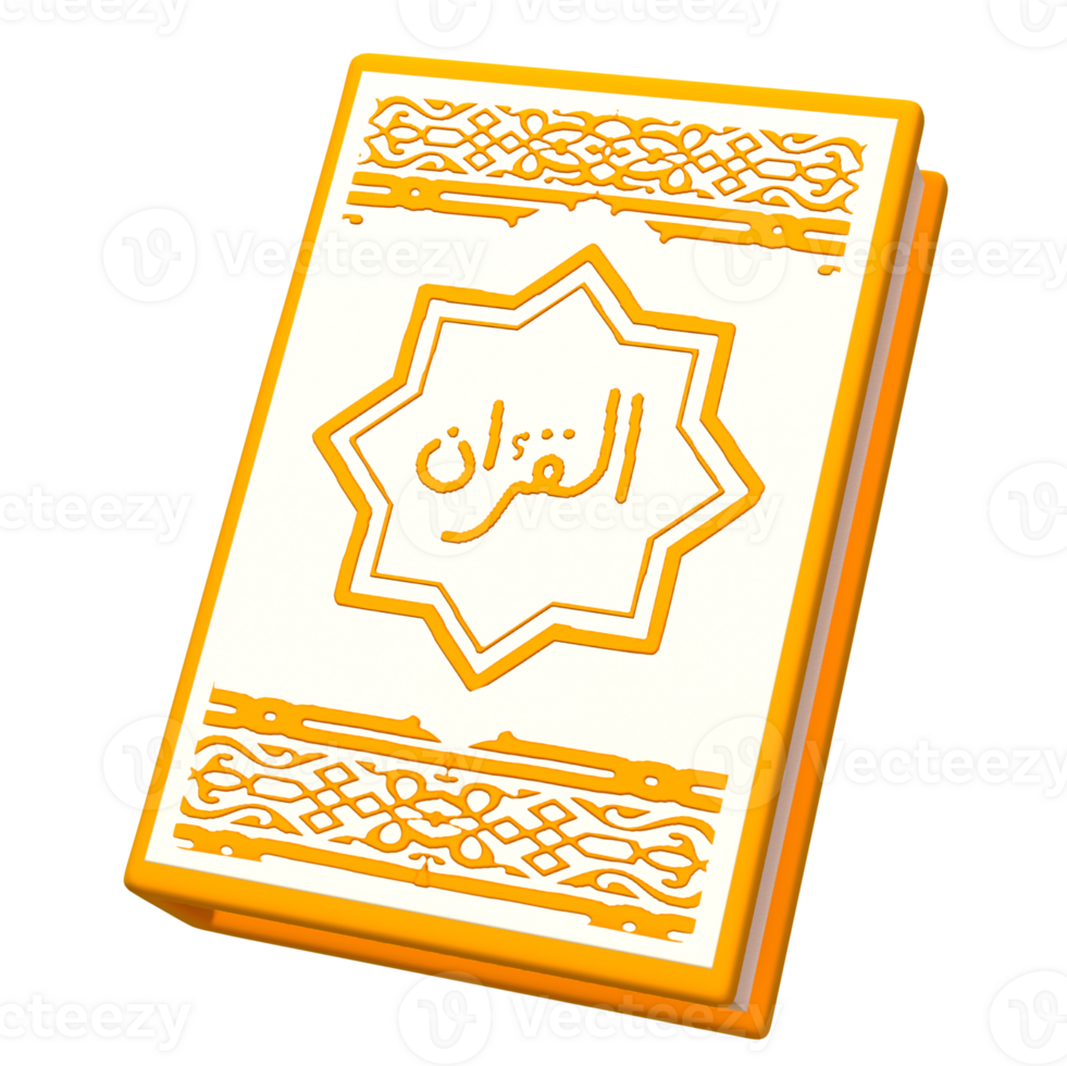 3d rendering ramadan icon concept. 3d illustration al quran icon png