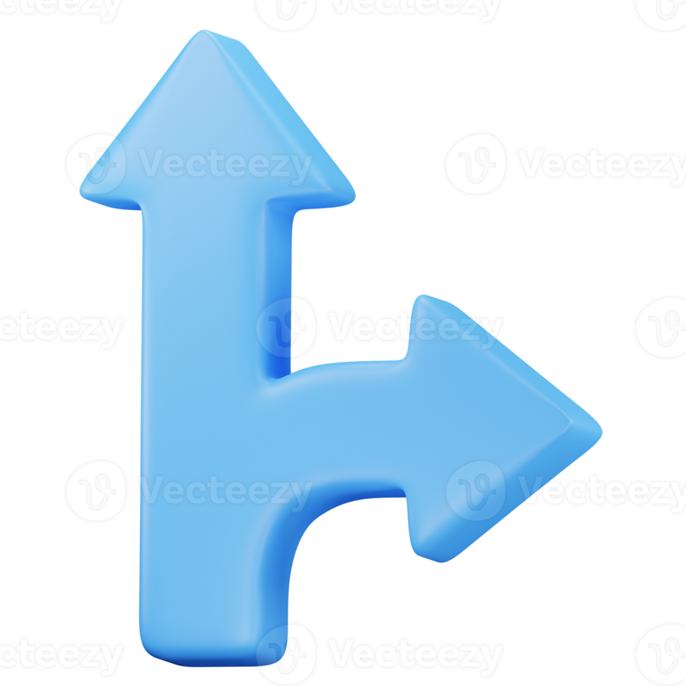 go right 3d icon illustration png