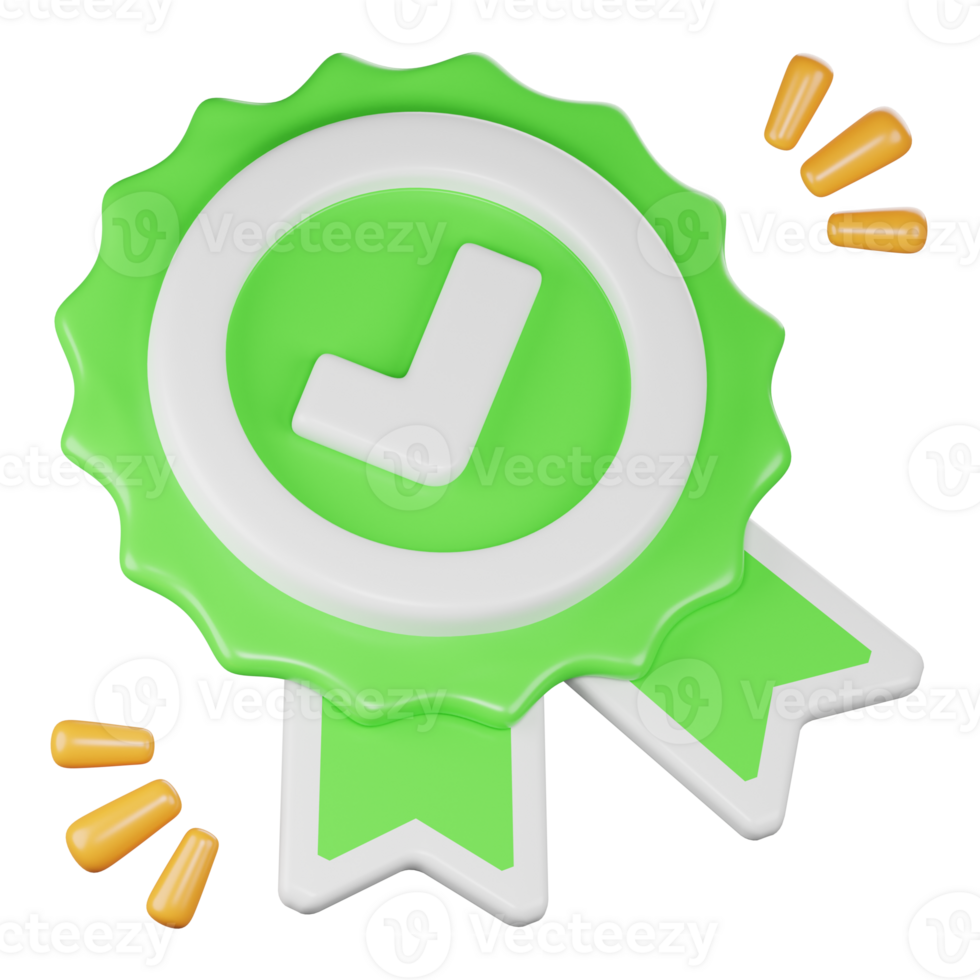 approved badge 3d icon illustration png