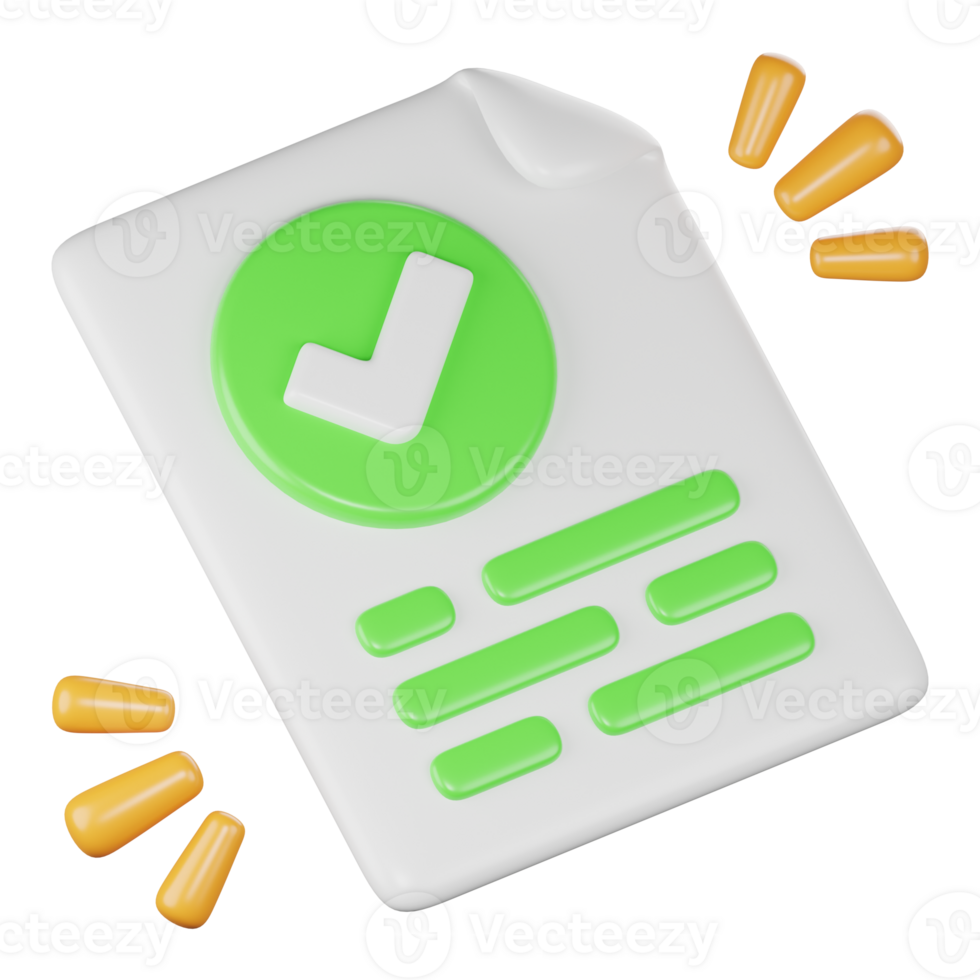 approve file 3d icon illustration png