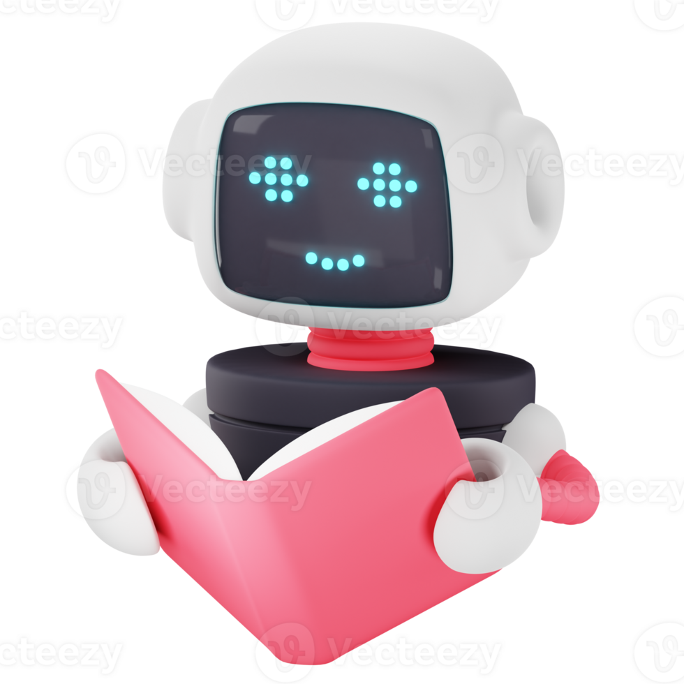 lezing robot 3d icoon illustratie png