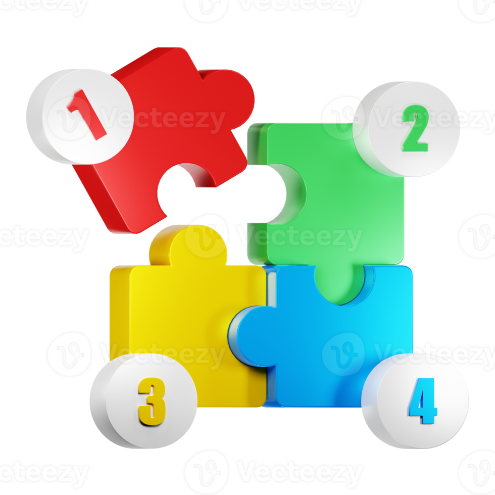 puzzle 3d icon illustration png