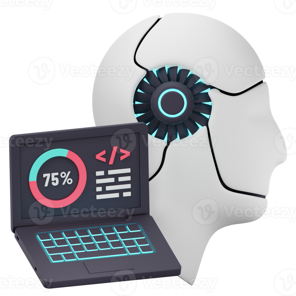 programmation des robots 3d icône illustration png