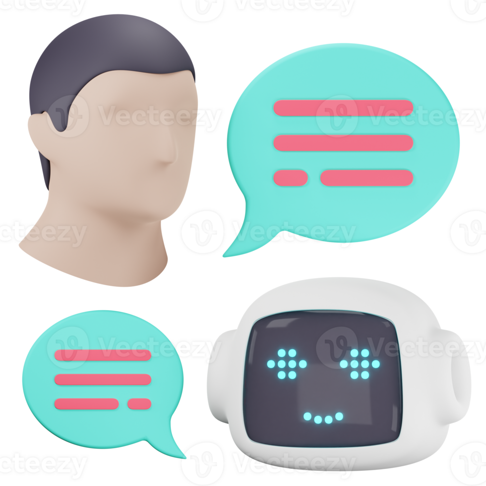 chatt bot 3d ikon illustration png