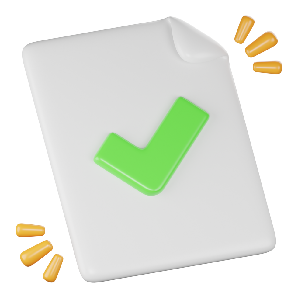 approve file 3d icon illustration png
