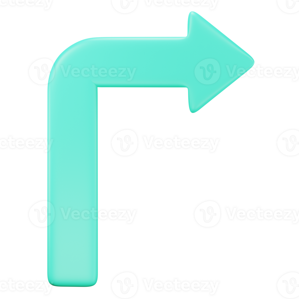 turn right 3d icon illustration png