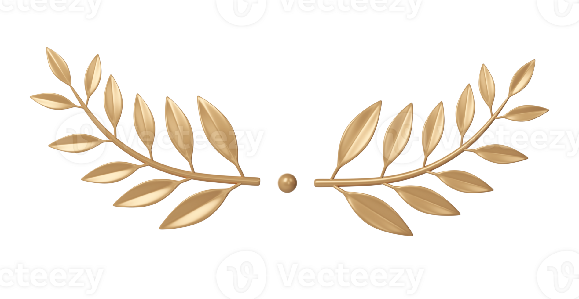 3d rendering golden laurel wreath divider. Trophy, award, champion