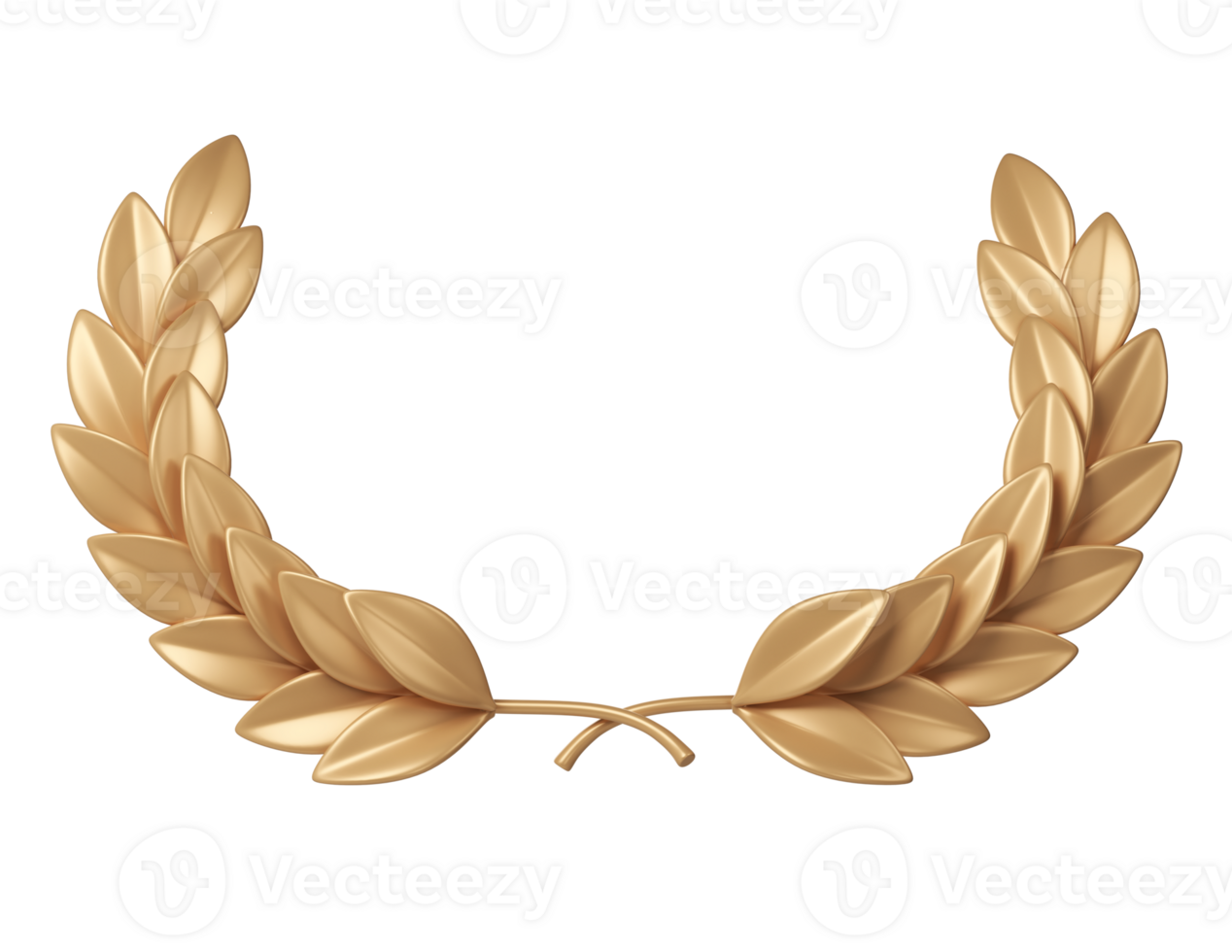 3d rendering golden laurel wreath. Trophy, award, champion victory concept png