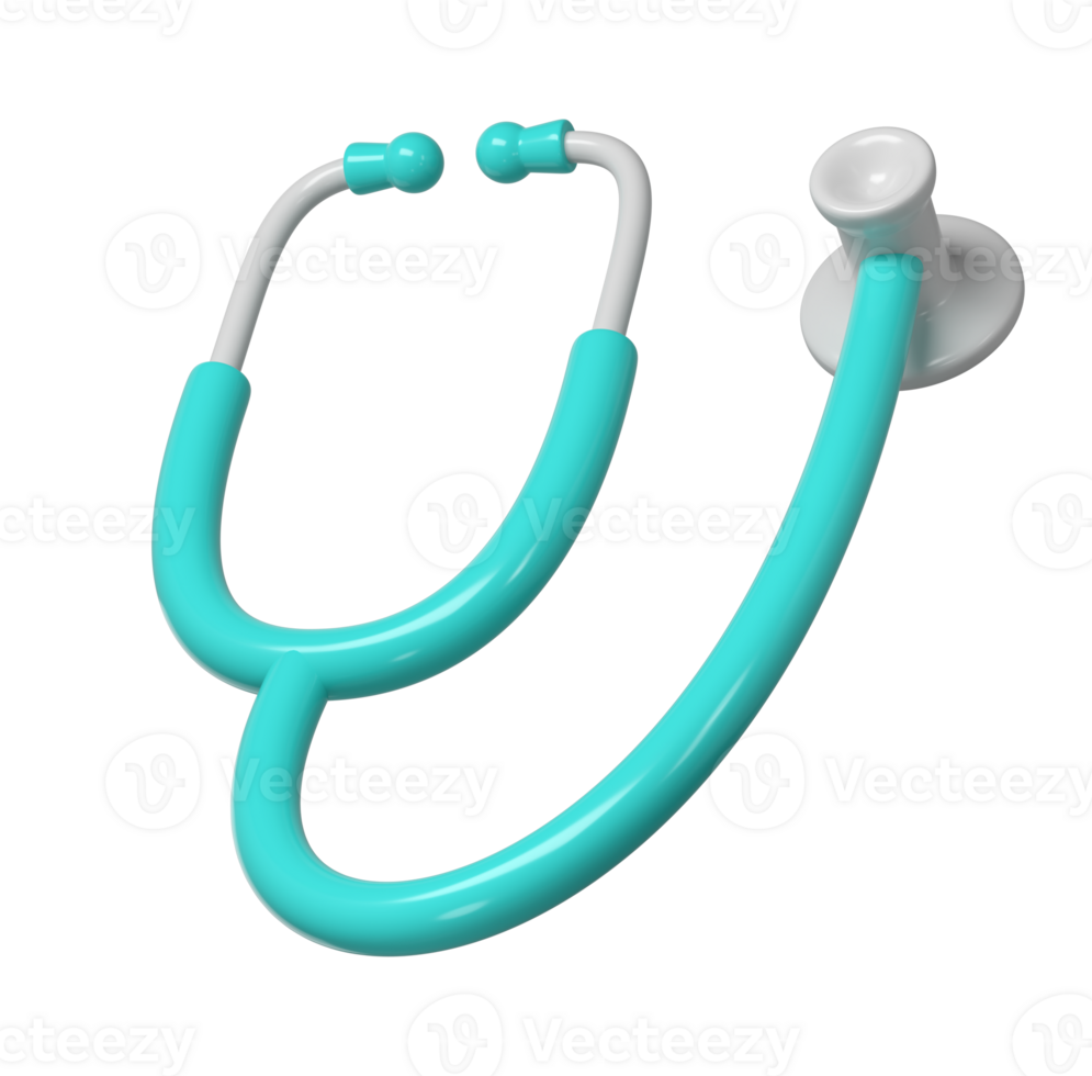 3d turkoois stethoscoop icoon. geven illustratie medisch hulpmiddel. symbool concept van gezondheidszorg industrie png