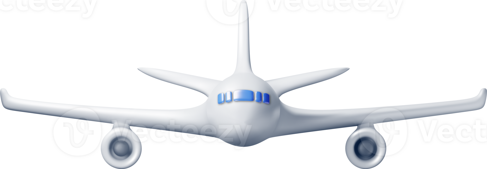 3D White Realistic Airplane png