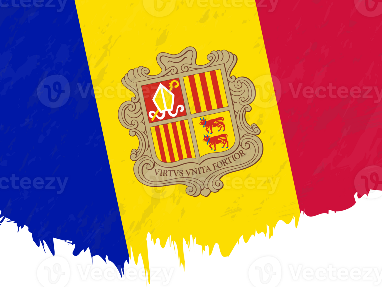 Grunge-style flag of Andorra. png