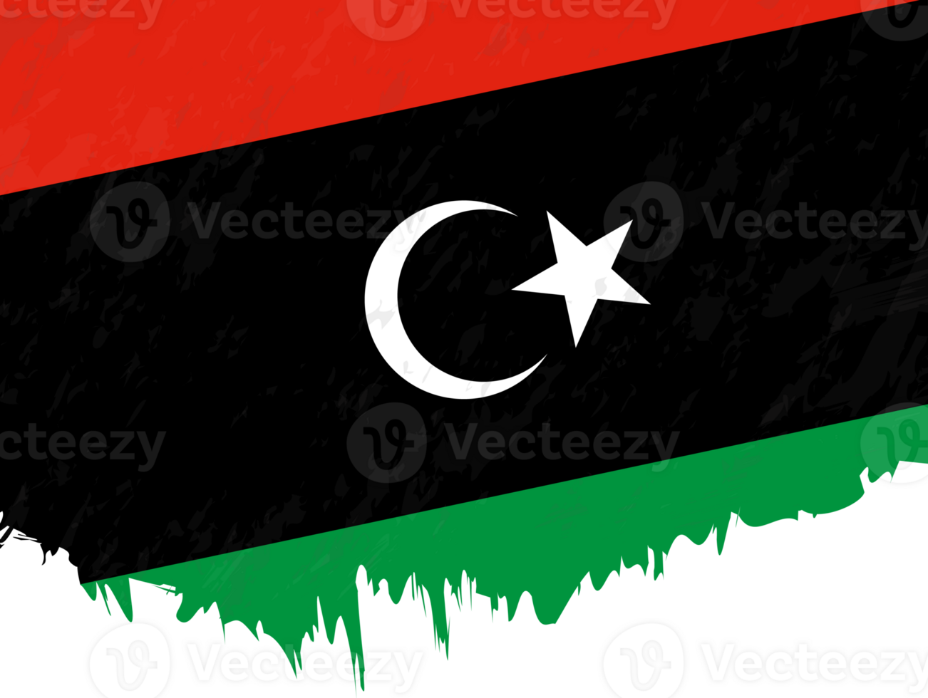 Grunge-style flag of Libya. png