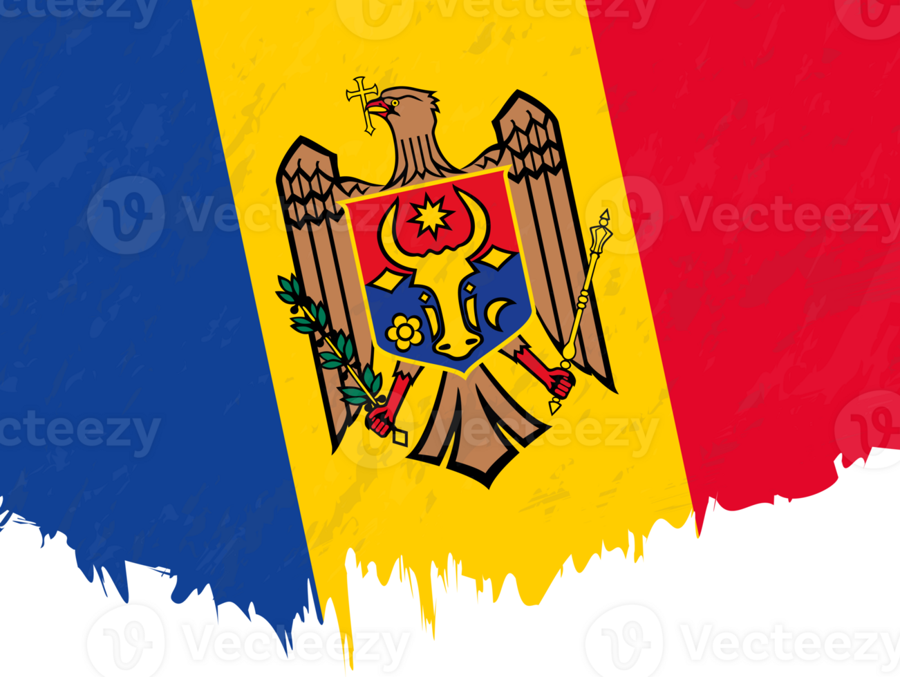 Grunge-style flag of Moldova. png