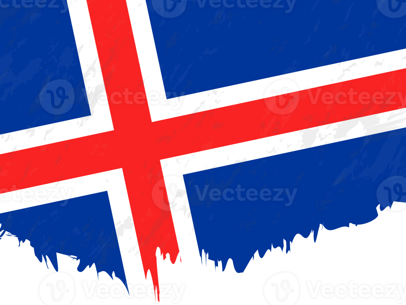 Grunge-style flag of Iceland. png