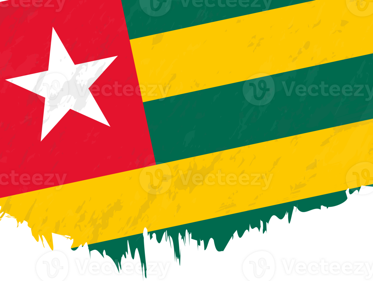 Grunge-style flag of Togo. png