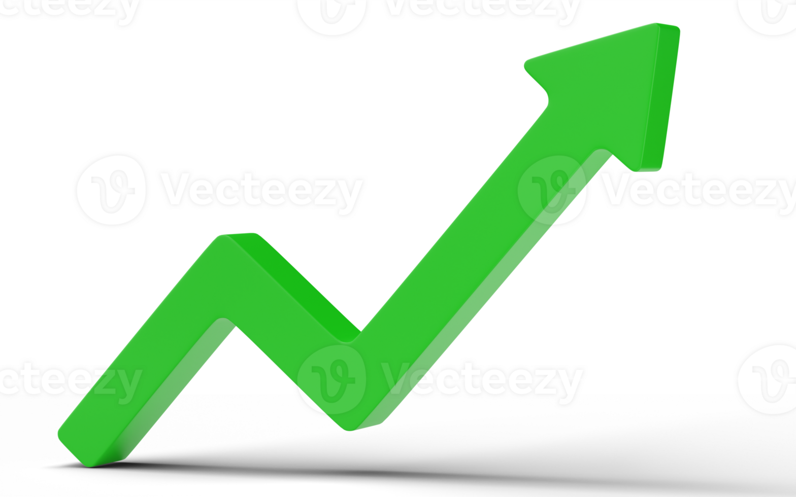 3D Growth arrow isolated on transparent background. png