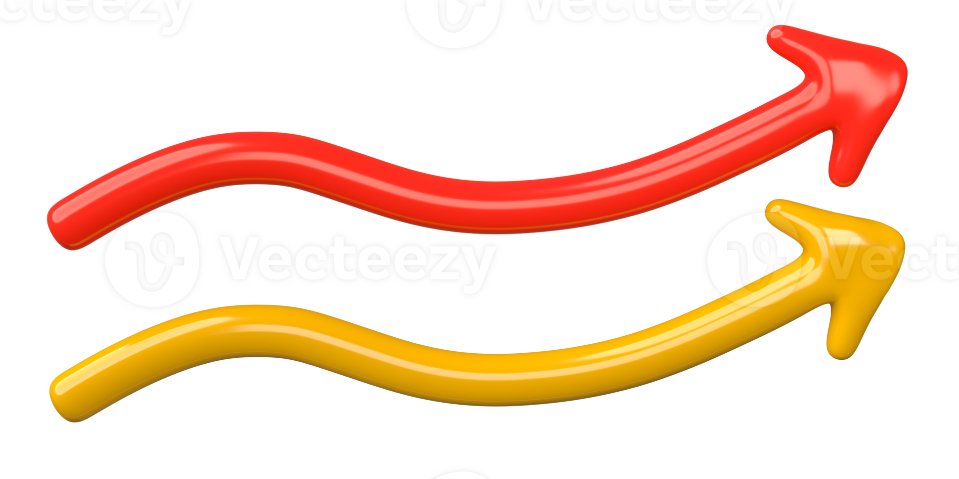 3d gebogen Pfeil isoliert auf transparent Hintergrund. png