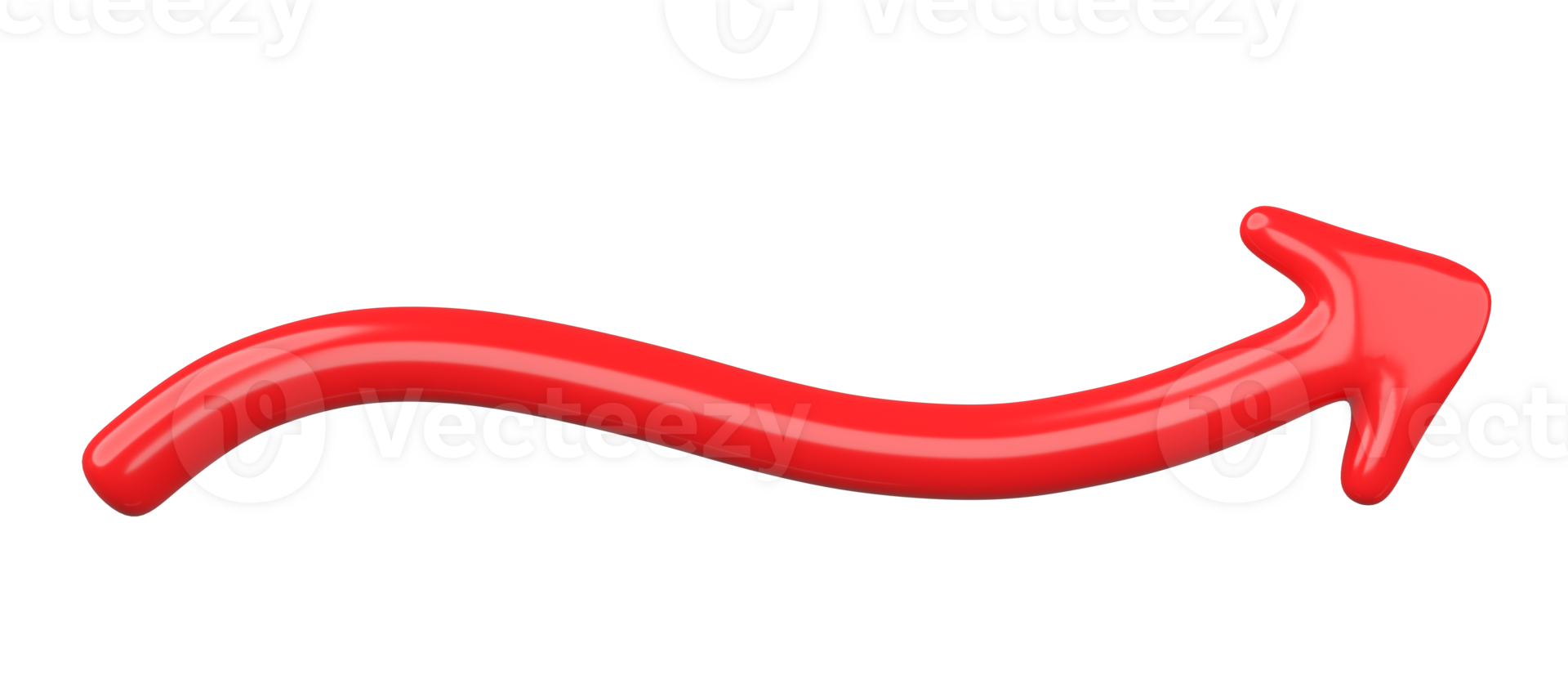 3d vermelho curvado seta isolado em transparente fundo. png