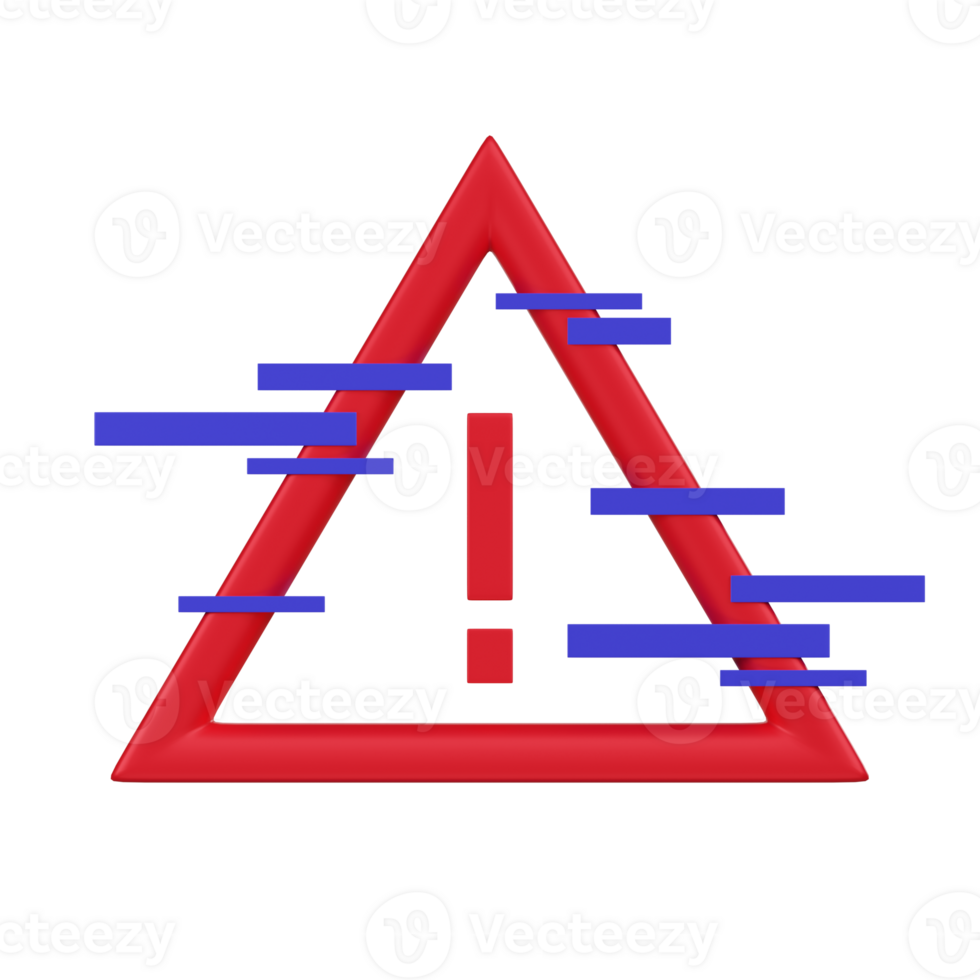 la cyber-sécurité avertissement signe 3d icône png