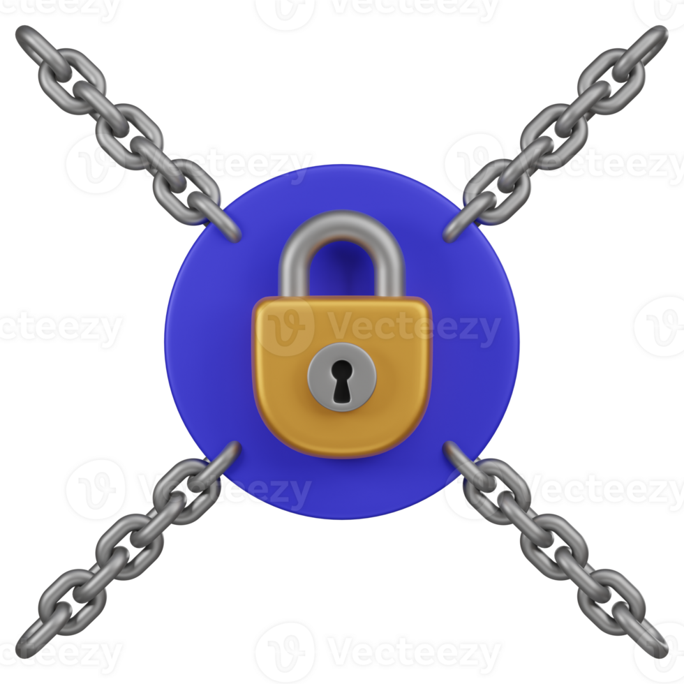 Digital Padlock Encryption Security 3D Icon png