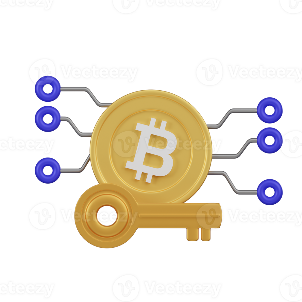 Secure Cryptocurrency Custody Service Concept 3d Icon png