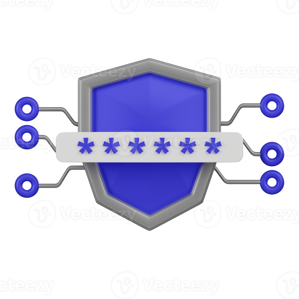 parola d'ordine protezione e crittografia scudo 3d icona png