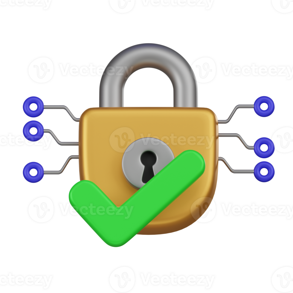 criptomoeda criptografia segurança Verifica conceito 3d ícone png