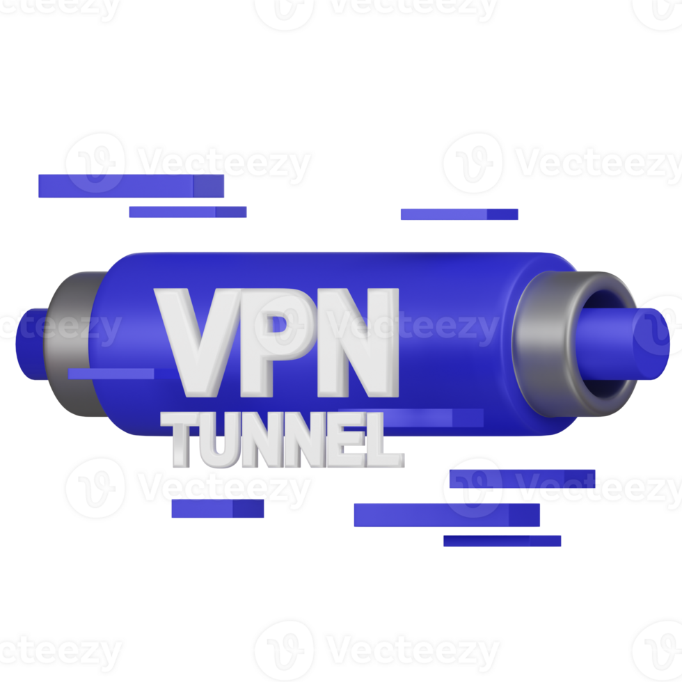 vpn seguro conexión túnel 3d icono png