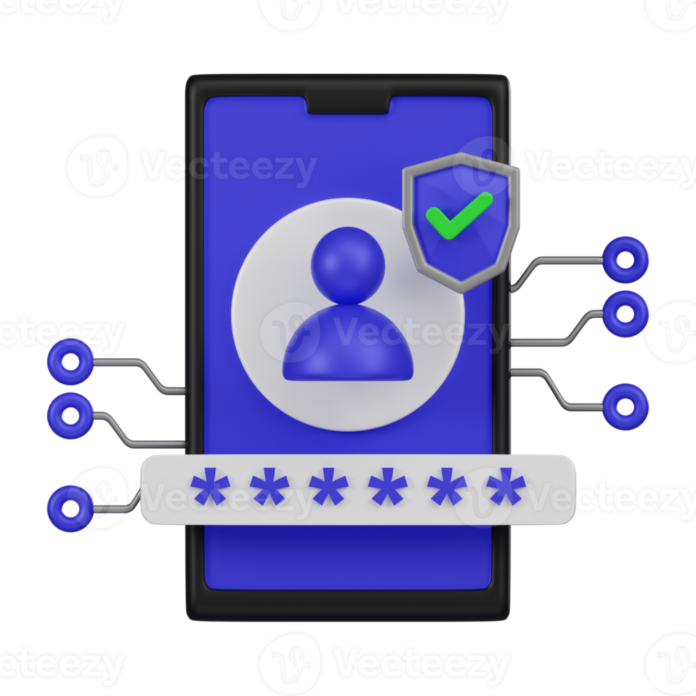Mobile User Authentication 3D Icon 41643995 PNG