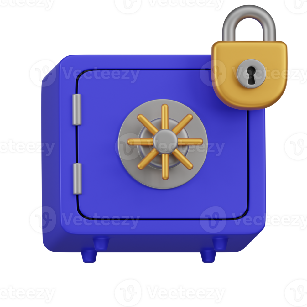 Safe Deposit Box Security 3D Icon png