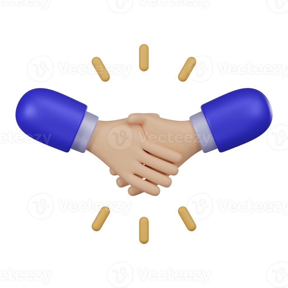 3D Business Handshake Icon png