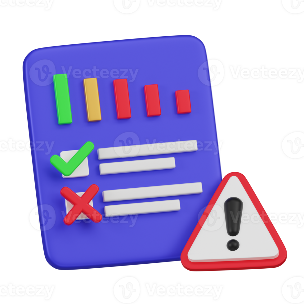 seguridad y riesgo administración Lista de Verificación 3d icono png