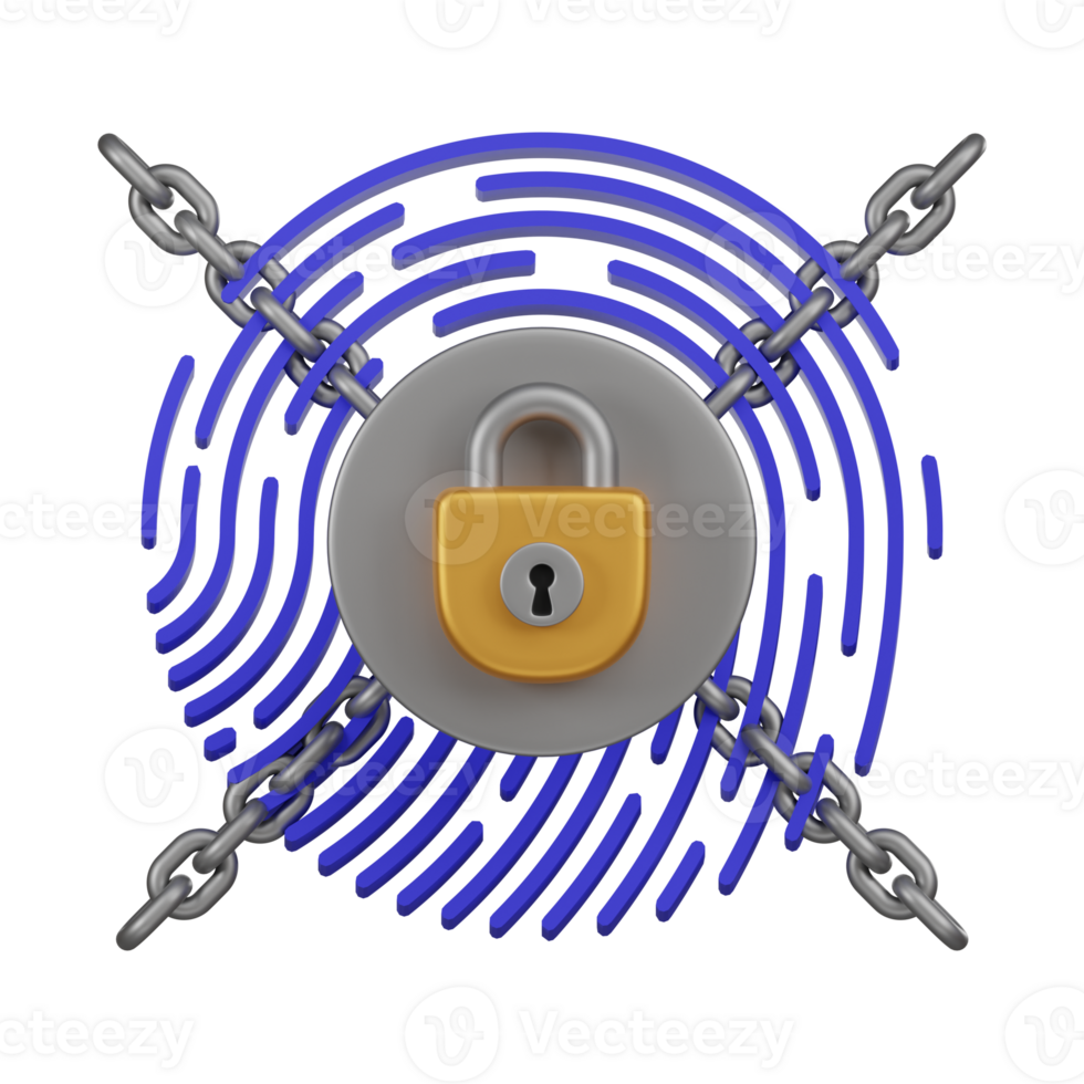 biométrico seguridad bloqueado 3d icono png