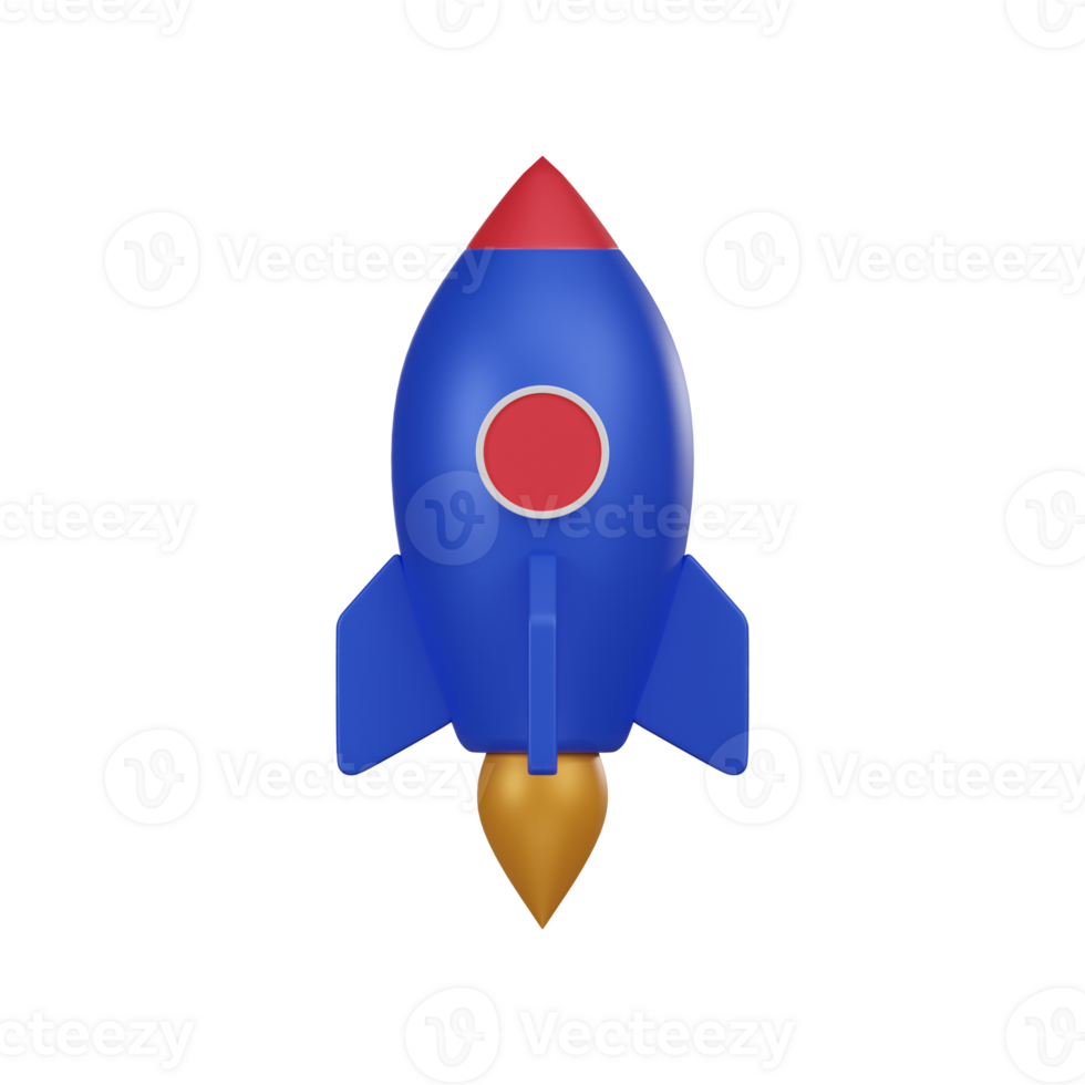 Minimal rocket launch icon for website and app. 3d render isolated illustration. png