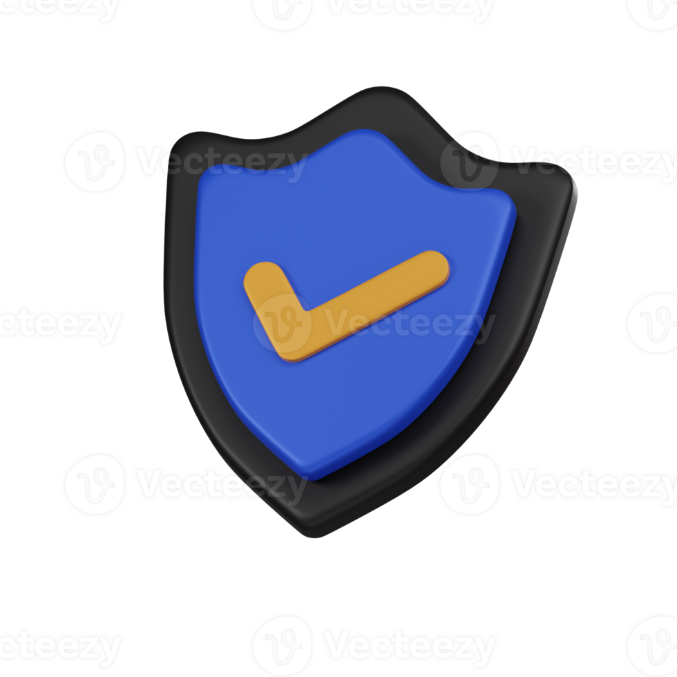 Minimal shield verified user icon. 3d render isolated illustration. png