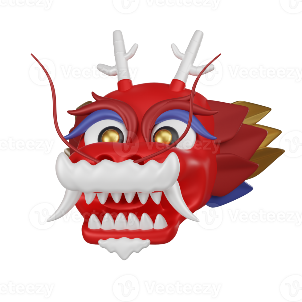 Chinese Dragon Head 3D Icon png