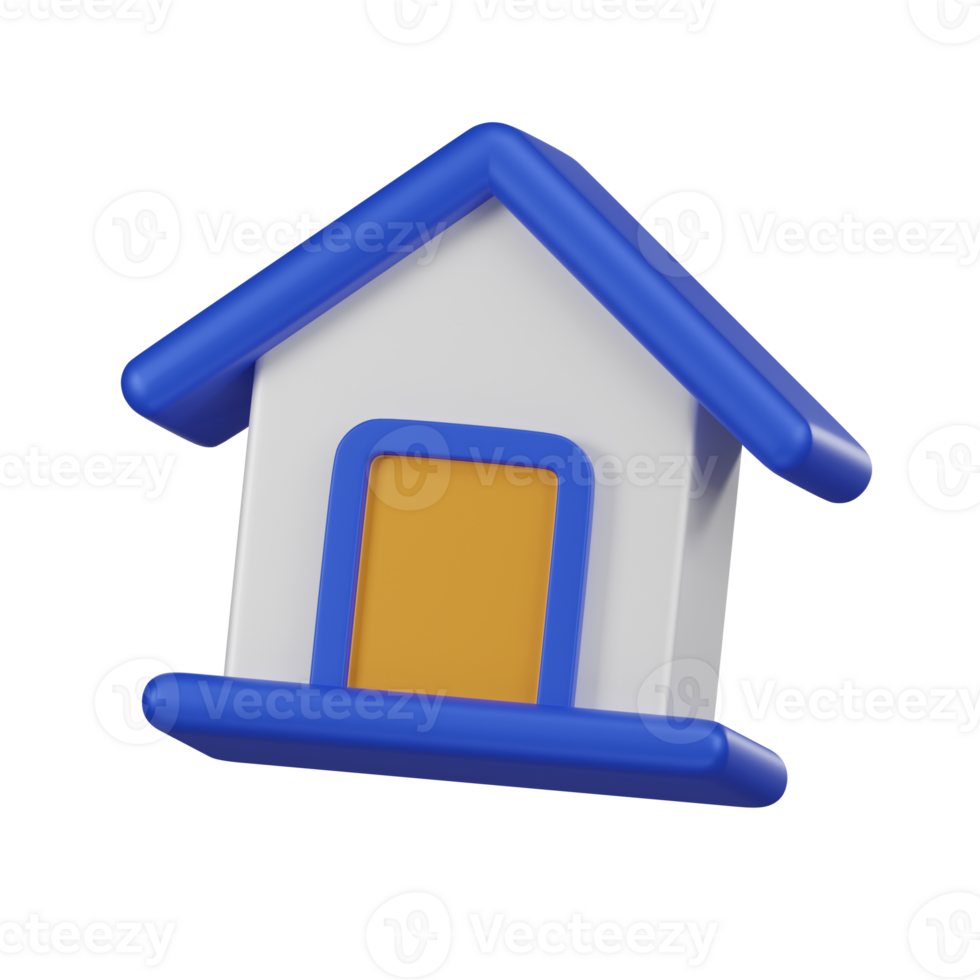 Minimal home symbol Icon. Real estate, mortgage, loan concept in cartoon style. 3d render isolated . png