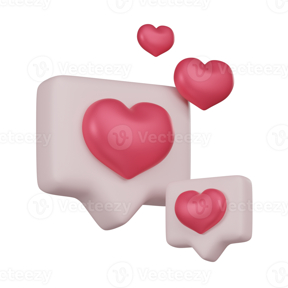 3D Love Message Bubbles Icon png