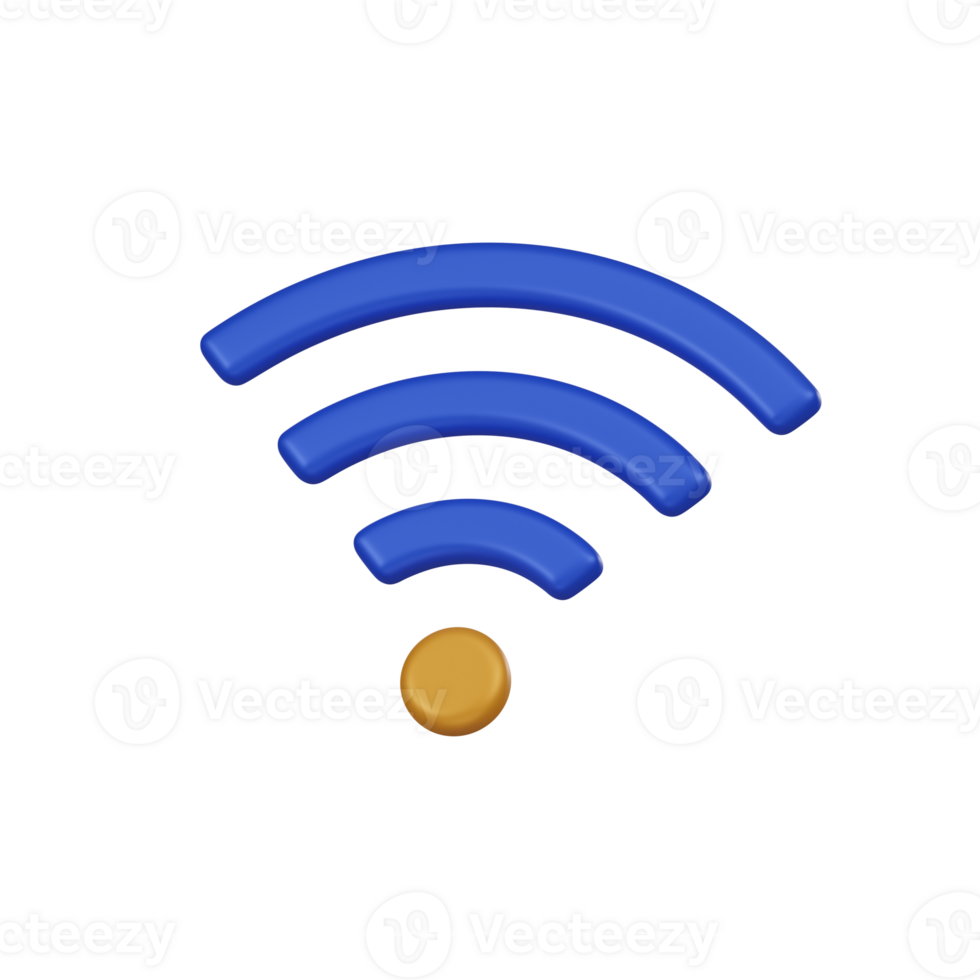 mínimo Wi-fi ícone para local na rede Internet e aplicativo. 3d render isolado ilustração. png