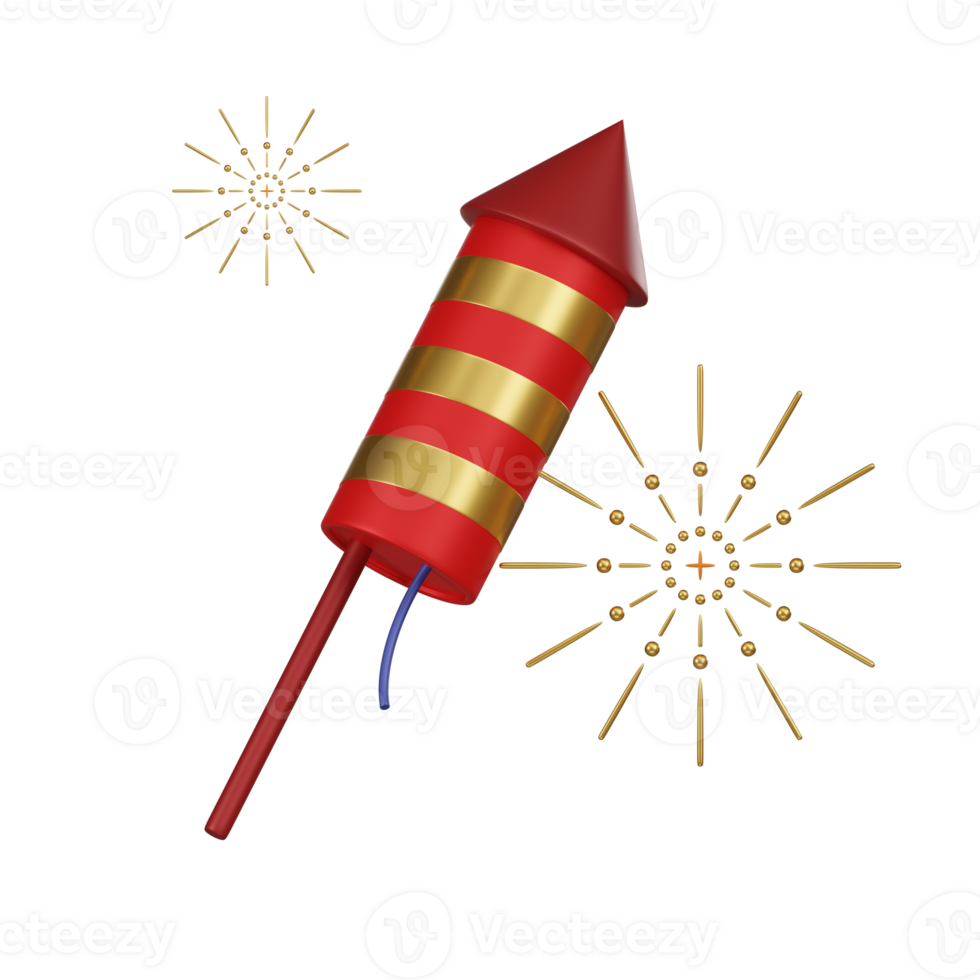 Chinese Festive Firecracker 3D Icon png