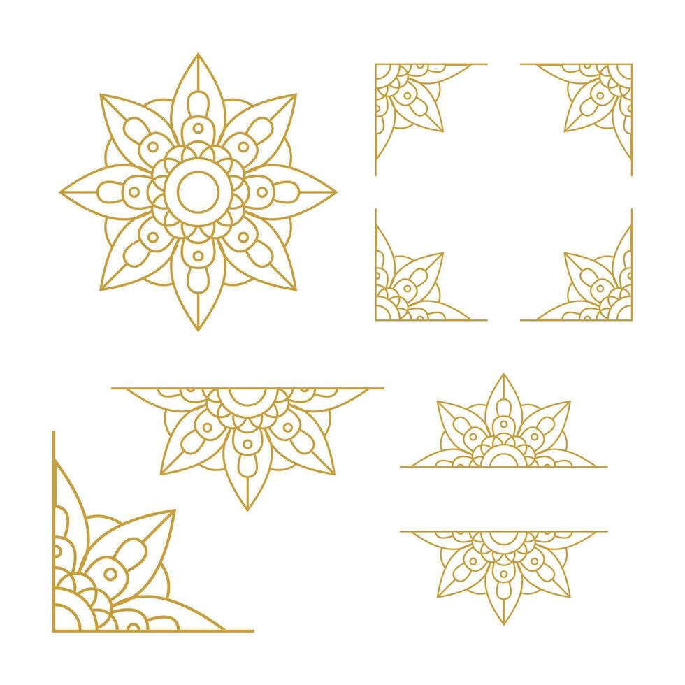 Mandala Wedding Ornament Gold Vector Design