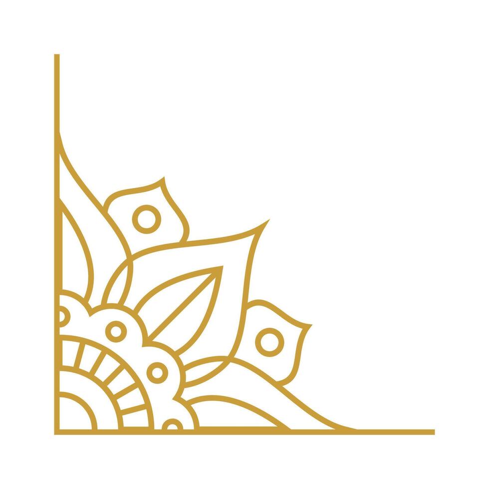 Mandala Wedding Ornament Gold Vector Design